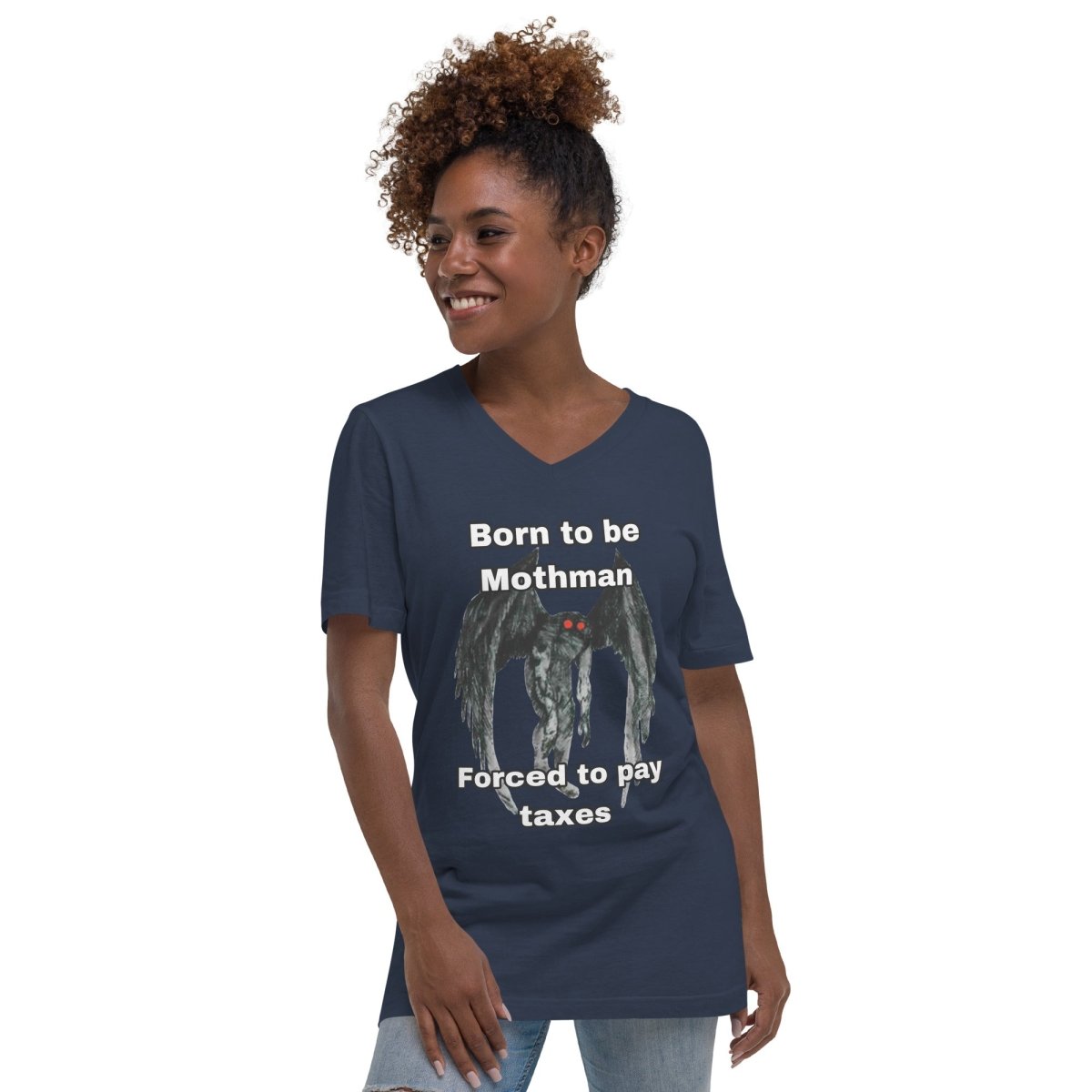 Unisex Mothman Short Sleeve V - Neck T-Shirt - CuddlyCryptids