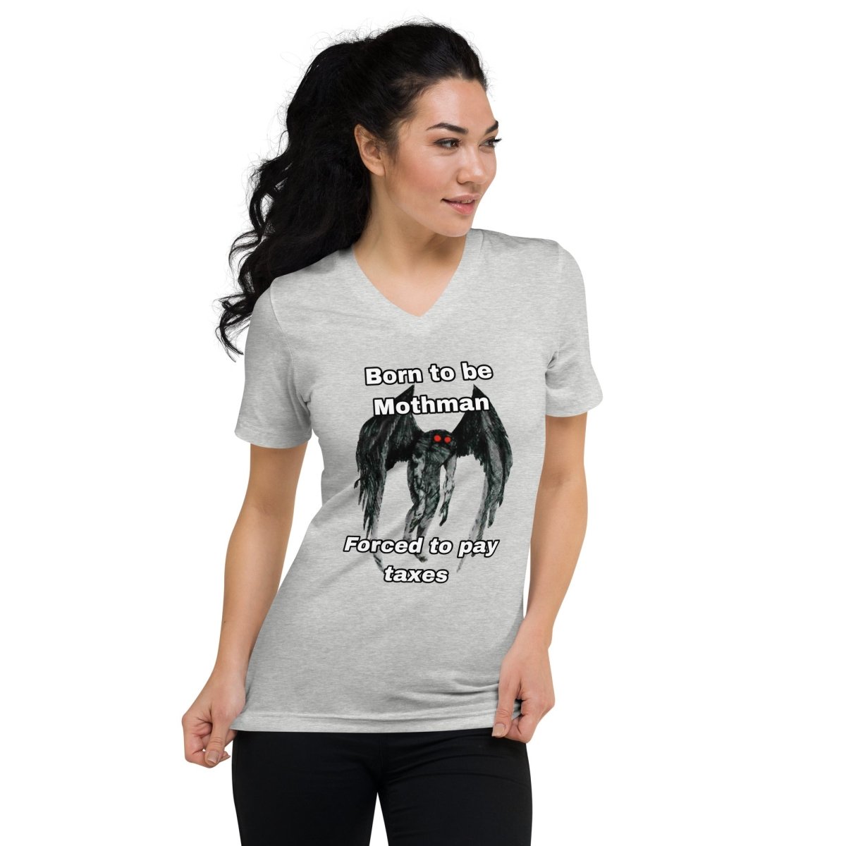 Unisex Mothman Short Sleeve V - Neck T-Shirt - CuddlyCryptids