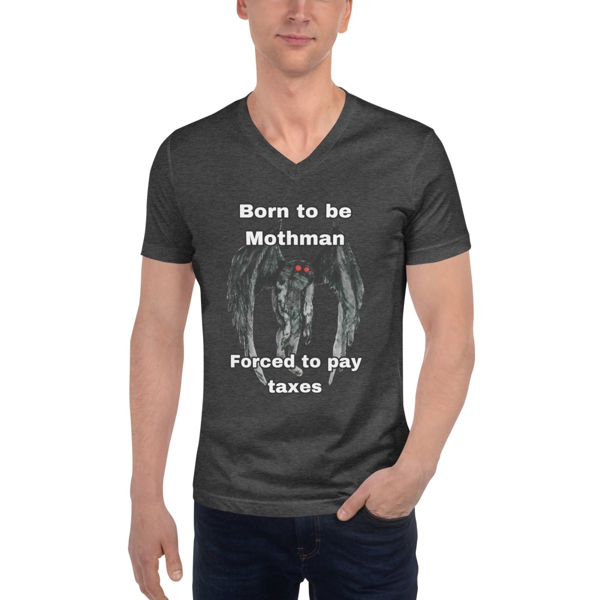 Unisex Mothman Short Sleeve V - Neck T-Shirt - CuddlyCryptids