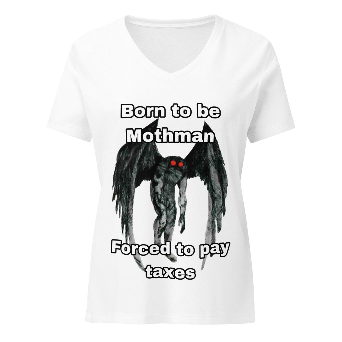 Women’s Mothman relaxed v - neck t-shirt - CuddlyCryptids