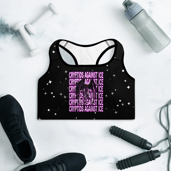 Cryptids Against ICE Padded Sports Bra - CuddlyCryptids