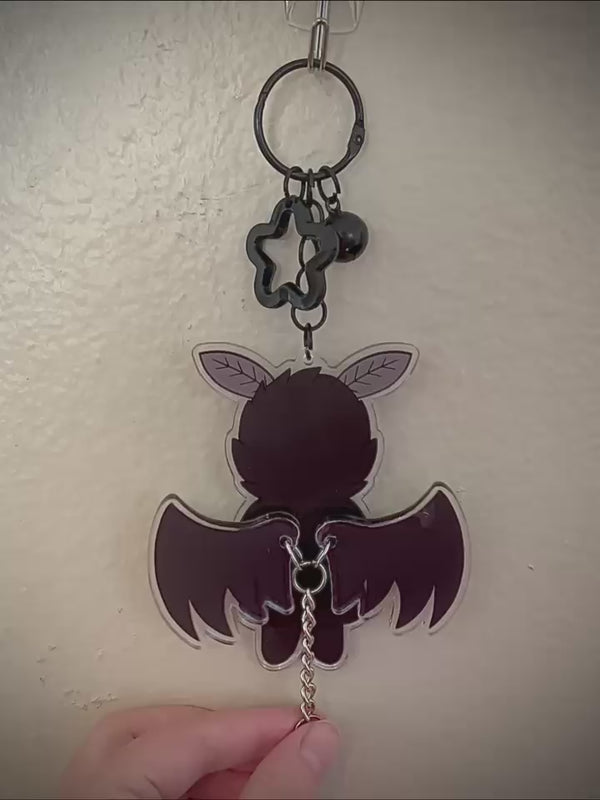 Flapping Wings Mothman Keychain