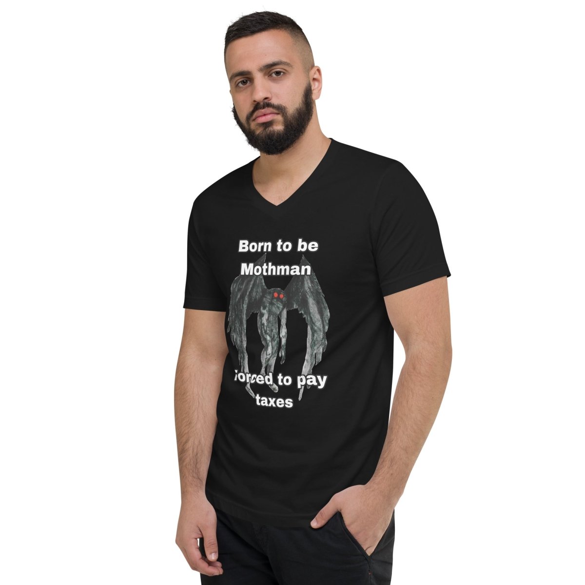 Unisex Mothman Short Sleeve V - Neck T-Shirt - CuddlyCryptids