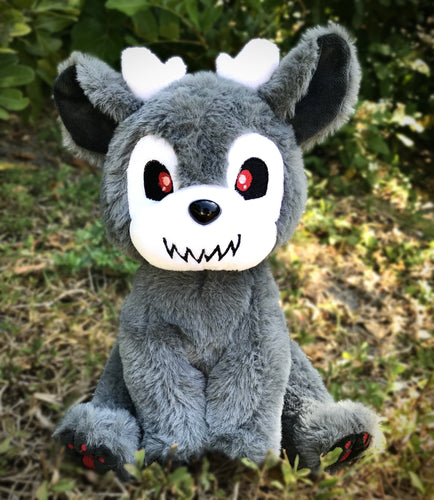 Dark Cryptid Pup Plush Stuffed Toy - CuddlyCryptids - From the Front